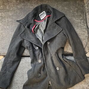 Alpine Swiss Black Pea Coat